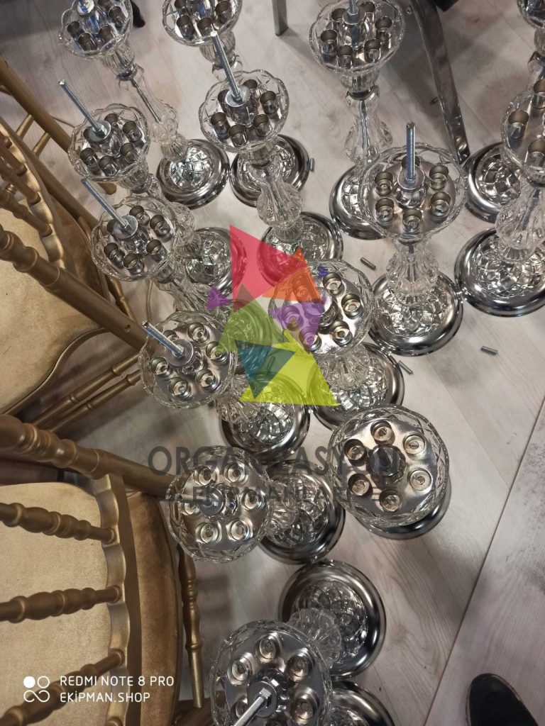 Cam Şamdan Tek Baba 4 Kollu Cam Şamdan Tek Baba 4 Kollu