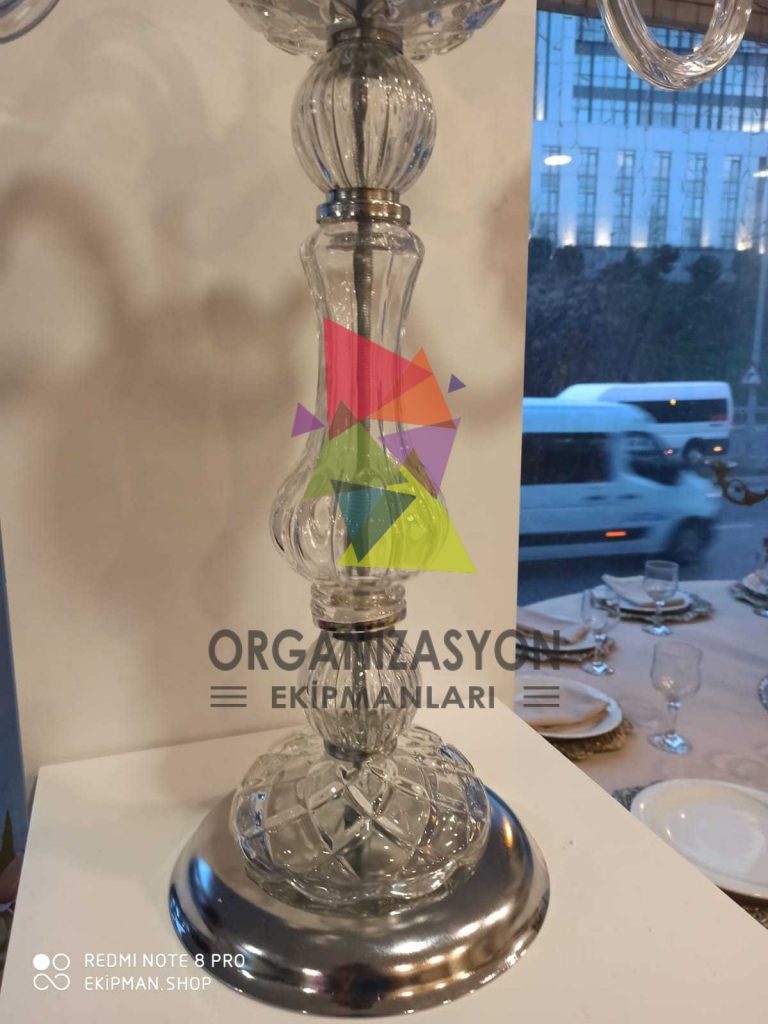 Cam Şamdan Tek Baba 4 Kollu Cam Şamdan Tek Baba 4 Kollu