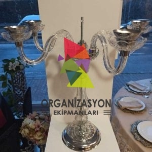 Cam Şamdan Tek Baba 4 Kollu Cam Şamdan Tek Baba 4 Kollu