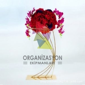 Elips Çiçeklik Çubuk Düğün Şamdanı