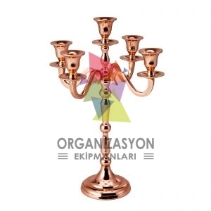 Rose Gold 5 Kollu Şamdan