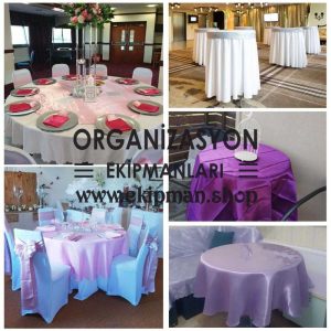 Yuvarlak Kalın Parlak Saten Masa Örtüsü
